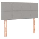vidaXL Kopfteil, Bettkopfteil mit Holzbeinen, Höhenverstellbar Polsterkopfteil für Bett, Betthaupt Bettzubehör Schlafzimmer, Hellgrau 90x5x78/88cm Stoff