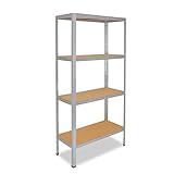 shelfplaza® 180x110x40cm Home Schwerlastregal verzinkt/Metallregal mit 4 Böden/Kellerregal Metall, Garagenregal, Werkstattregal oder Regal Lagerregal/Steckregal Metall mit 175kg Tragkraft