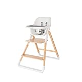 Ergobaby Evolve High Chair 2-in-1 Set, Ergonomischer Hochstuhl für Babys Mitwachsend ab 6 Monate, Babyhochstuhl inkl. 5-Punkt-Gurt, Kinderhochstuhl mit verstellbarem Sitz, Natural Wood