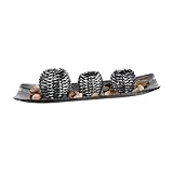 HOOTNEE 1 Set Antiker Rattan-Kerzenständer Votivkerzenhalter Teelicht-Harz-Kerzenhalter Glasdekor Tischtabletts Zum Essen Duftkerzen-Set Kerzenständer Mit Tablett Party-Dekoration