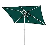 Mendler Sonnenschirm N23, Gartenschirm, 2x3m rechteckig neigbar, Polyester/Alu 4,5kg - grün