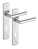 ROSTEX Edelstahl Renovierungsbeschlag REMONT mit Drücker (PZ 92 mm)