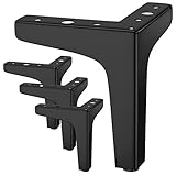 JOLIGAEA 4 Stück Möbelfüße Schwarz Metall, Belastbar Bis 800 KG, 10cm Tv Lowboard Möbelfüsse, Schrankfüße für Schrank, TV-Schränke, Schubladen, Nachttisch, Mit Schrauben