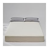 Spannbettlaken Bettlaken Spannbetttuch Spannleintuch for Wasserbetten und Boxspringbetten aus 500 Fadenzahl 100% langstapelige Baumwolle bis 30cm Matraze (Color : Cream, Size : 135x200+30cm)