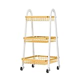 LUCBEI Lagerregal Trapezförmiges Regal for die Küche Vom Boden bis zur Decke mehrschichtiger Trolley-Lagerregal Abnehmbare Haushaltsgegenstände Gemüsekorb-Lagerregal-Wagen Küchenregal (Color : Gold)