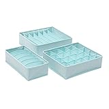 Gkhowiu 3-teilige Wäschesammler Schubladen-Organizer - Faltbarer Kleiderschrank-Organizer - Unterwäsche Aufbewahrungsboxen für BHs, Kleidung-B