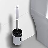 Zhuoyi Klobürste klobürste schwarz klobürste Trump klobürste silikon klobürste edelstah Wandfreies, Lochfreies, Langgriffigetoilettenbürsten-Set