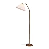 Wohnzimmerlampe Stehlampen LED-Lesestehleuchte Weinlese-goldener Free Standing Moderne Pole Light mit verstellbarem Schwanenhals Plissee Lampshade Hoch Hellen Büro Licht für Wohnzimmer, Schlafzimmer,