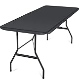 KESSER® Buffettisch Tisch klappbar Kunststoff 183x76 cm Campingtisch Partytisch Klapptisch Gartentisch für Garten, Terrasse und Balkon zusammenklappbar 6 Personen inkl. Tragegriff, Anthrazit