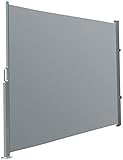 Royal Gardineer Ausziehbarer Sichtschutz: Seitenmarkise 120 x 200 cm, anthrazit (Sichtschutz Balkon)