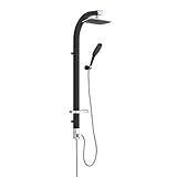 Dusch Set Aluminium Duschpaneel Duschsäule Überkopfbrause Set Regendusche Handbrause Schwarz