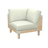 Soferia Kompatible Ersatzbezug fur NORSBORG Eckelement, Stoff Eco Leather Creme, Ecru