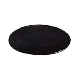 iSpchen Teppich Plüsch Runde Matte, Niedliche Pelz Schlafzimmer Teppiche Wohnkultur Zubehör Weiches Bad Schlafzimmer Rutschfester Boden Kindermatte (Durchmesser 60CM) Schwarz