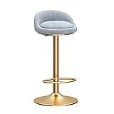 IPSU Barhocker Gegenhöhe, Höhenverstellbare Drehbare Barhocker mit Rückenlehne und Fußstütze, Samt-Frühstücksbarstühle für Kitchen Island-Restaurants