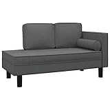 vidaXL Chaiselongue mit Kissen und Nackenrolle Dunkelgrau Stoff