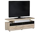 Jahnke TV Lowboard, E1 Spanplatte, Dekorbeschichtung, Metall, Sanremo Eiche hell-nachbildung, 120 x 42 x 45.400000000000006 cm