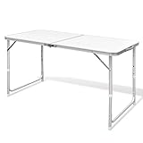 MOONAIRY Campingtisch zusammenklappbar höhenverstellbar, Klapptisch, Camping Tisch, Tapeziertisch, Balkon Klapptisch, Beistelltisch, Campingmöbel, Aluminium 120 x 60 cm