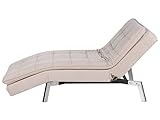 Moderne, verstellbare Chaiselongue in Beige Bezug aus Samtstoff Récamiere Loiret