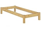 Bettgestell Natur 80x200 Einzelbett Futonbett Kiefer massiv Holzbett ohne Rollrost 60.35-08 oR