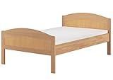 Erst-Holz® Überlanges Seniorenbett in zeitlosem Stil Buche Natur 120x220 Zubehör wählbar V-60.75-12-220, Ausstattung:Rollrost und Matratze inkl.