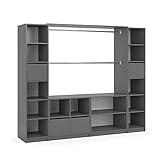 Vicco Kleiderschrank Visit Anthrazit Dielenschrank Flurgarderobe - Offen begehbar Kleiderständer Garderobe Diele Flur Nische Garderobenständer (Set XXL)