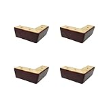 Retro-moderne dreieckige Möbelbeine massivem Kiefernholz, Sofabeine, Couchtische, Schrank-Stützbeine, 3 Farben, for Esstisch, Schreibtisch, Weinschrank, mit Schrauben, 4er-Set 5,1 cm, Nussbaum qiruiwa