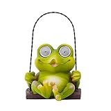 Harz Frosch Dekor Solar Dekoration Outdoor Ornamente Wasserdicht Garten Frosch Solar Licht Statue Dekorative Figuren für Hof Terrasse Garten Rasen Balkon