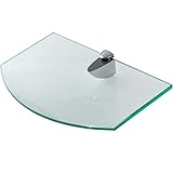 Glasregal Wandregal für Badezimmer Klarglas - Glas Regal aus 6 mm Sicherheitsglas 25,4x14x0,6 cm - Glasablage Glasregalboden Badablage