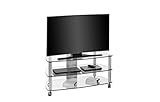 MAJA Möbel Media TV-Rack, Glas, Metall Alu-Klarglas, 110,00 x 50,80 x 50,60 cm