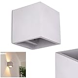 Wandlampe Braslo aus Beton in Grau, moderne Wandleuchte mit Lichteffekt, 1-flammig, 1 x G9-Fassung, Innenwandleuchte mit Up & Down-Effekt, ohne Leuchtmittel