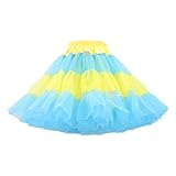 Cocila Classic Rock für Damen Sommer Candy Color Multicolor Rock Support Half Body Puff Petticoat Bunter Kleiner Kurzer Rock 2 H