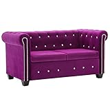 YOPOTIKA Ecksofa Loveseat Sofa Couch wandelbares Schlafsofa Couch Chesterfield Sofa 2-Sitzer Samtbezug 146 x 75 x 72 cm Lila