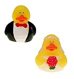 Sonnenscheinschuhe® Badeente Brautpaar Ente Braut und Bräutigam Hochzeit Geschenk Bade Quietscheente