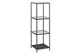 AC Design Furniture Jörn Metall Bücherregal mit 3 Ablagen, Regal aus Metall und Glas im Industrial Style, Aufbewahrungsregal für Wohnzimmer, Home Office Möbel, Schlafzimmermöbel, Einfach zu Montieren