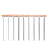 dcIustfHE Flur Round Banister Poste, Weiße Eisentreppengeländer Spindel/Handlauf -Stützbar Für Haus/Büro/Garage/Balkon, Bodenhalterung, Mit Ausstattung/Handrail Length-100Cm(39.4In)