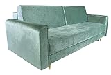 Modernes Luiza Sofa mit Schlaffunktion und Bettkasten, Couch mit Bettfunktion (Ocean)