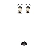 Stehlampe für Wohnzimmer, industrielle Stehlampe, hängender Glasschirm, Vintage-Hänge-Stehlampe, Retro, rustikale Innenstange, hohes Licht für Wohnzimmer, Büro, Schlafzimmer, schwarze Standardlampe