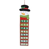 harayaa Weihnachten Adventskalender Rechteck Geschenk Ornament Befüllbar 24 Tage Hängende Dekoration Downcount mit, Schneemann