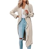 MODSGUE Jacke lässige vorne offene Frauen feste Jacke Langarm-Jacke Damenmantel Mantel Damen Schwarz Elegant