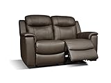 Vente-Unique - Relaxsofa Leder 2-Sitzer - Braun - Evasion