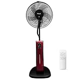 Gotoll Standventilator mit Wasserkühlung und Fernbedienung, Ventilator Frosty mit Wasser Ultraschall-Sprühnebel Wasserkühlung, Stand-Ventilator mit Timer, Oszillierend Nebelventilator
