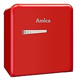 Amica KBR 331 100 R Retro Kühlbox / Chili Red (Rot) / 51cm (H) x 44cm (B) x 51cm (T) / Retro-Design / Mini-Kühlschrank