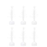 Angoily 6 Stück Weihnachtsbaum Glasfaser Lichter mit Stern Baumplatte LED Glasfaser Lampe Farbwechsel Weihnachtsbaum Nachtlampe für Urlaub Indoor Tischdekoration Geschenk