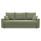 Couch Aikido I 223x90 - mit schlaffunktion - Farben zur Auswahl - modernen Couch - mit Bettkasten - Moderner Cordstoff - Stoff POSO (POSO 047)