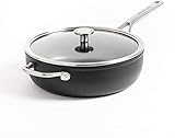 KitchenAid Forged Hardened Schmorpfanne (28cm/4,6L), Antihaftbeschichtet, 3-lagig aus deutscher Entwicklung, Edelstahlgriff, Induktionsgeeignet, Backofengeeignet, Schwarz