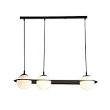 Moderne Glas-Deckenpendelleuchte für Bar, Küche, Insel, Café, Esszimmertisch, Loft, Arbeitszimmer, Restaurant, Hängelampe, schwarzes Eisen, kreativer langer Kronleuchter, 3 x E27