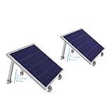 2 Set Solarmodul Halterung, Solarmodul-Dachmontagesatz, Höhenverstellbares Balkon-Kraftwerk Komplettsatz Photovoltaik oder(Aluminium 15-30°)