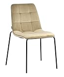 exitodesign Polsterstuhl Gino - Gepolsterter Stuhl - Esszimmerstühle - Bürostuhl - Stuhl Küche Wohnzimmer - Bequem Praktisch - Haltbares Material - Zimmer Deko Wohnzimmer - 56,5x58x85cm - Beige