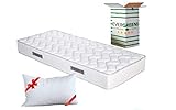 EVERGREENWEB - Orthopädische Waterfoam Matratze 90x190 cm, Hoch 20 cm + 1 VISCOSCHAUM Kissen KOSTENLOS aus Memory Foam Flocken, Atmungsaktiv, Hypoallergen, Ergonomisch, 100% Made in Italy | Fashion