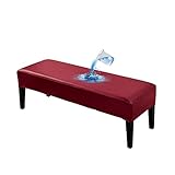 Bestenrose Wasserdicht Esszimmer Bankhussen PU Leder Bankhusse Bezüge Stretch Bezug für Esszimmer Bank Abnehmbarer Waschbarer Bankbezug für Eckbank Küche (Weinrot)